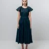 Emin + Paul Wide Shoulder Dress - Navy 1 Emin + Paul Wide Shoulder Dress - Navy -Lulu&M DR3405 NAVY FRONT
