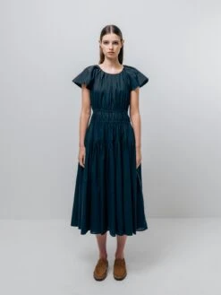 Emin + Paul Wide Shoulder Dress - Navy