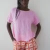 Dr Bloom Flake Linen Top - Pink 1 Dr Bloom Flake Linen Top - Pink -Lulu&M DRBLOOM202403511 jpg