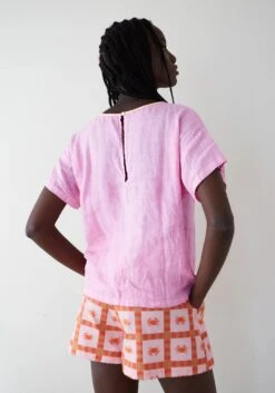 Dr Bloom Flake Linen Top - Pink 7 Dr Bloom Flake Linen Top - Pink -Lulu&M DRBLOOM202403571 jpg