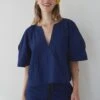 Dr Bloom Vichy Soplo Blouse - Blue -Lulu&M DRBLOOM20240360 jpg