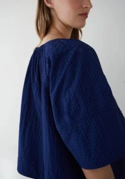 Dr Bloom Vichy Soplo Blouse - Blue -Lulu&M DRBLOOM20240367 jpg