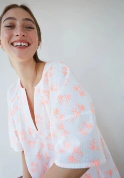 Dr Bloom Neon Crabs Soplo Blouse - Orange -Lulu&M DRBLOOM20242662 jpg