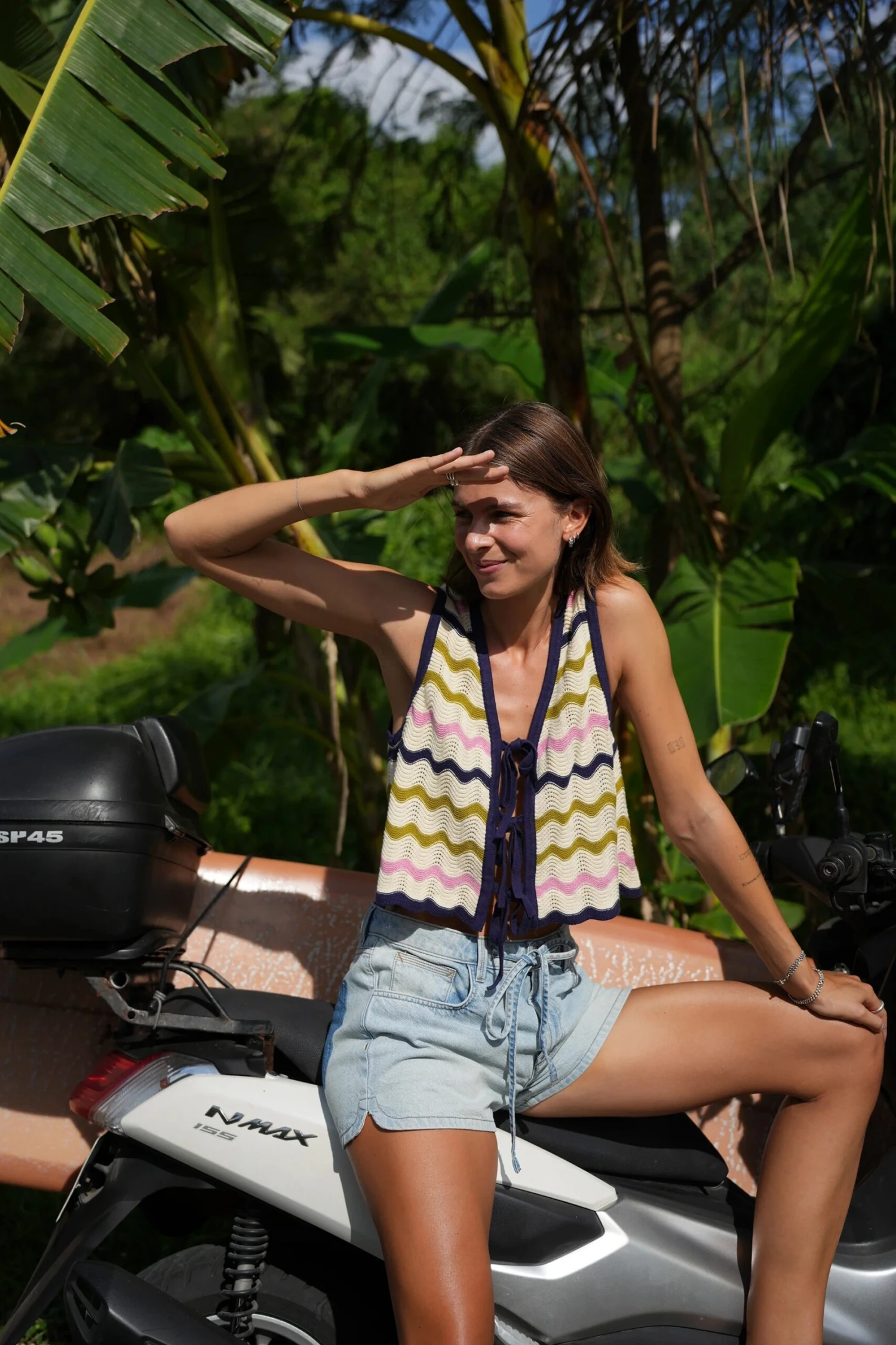 Seventy + Mochi Edie Tie Vest - Lime Strip 4 Seventy + Mochi Edie Tie Vest - Lime Strip - Image 2