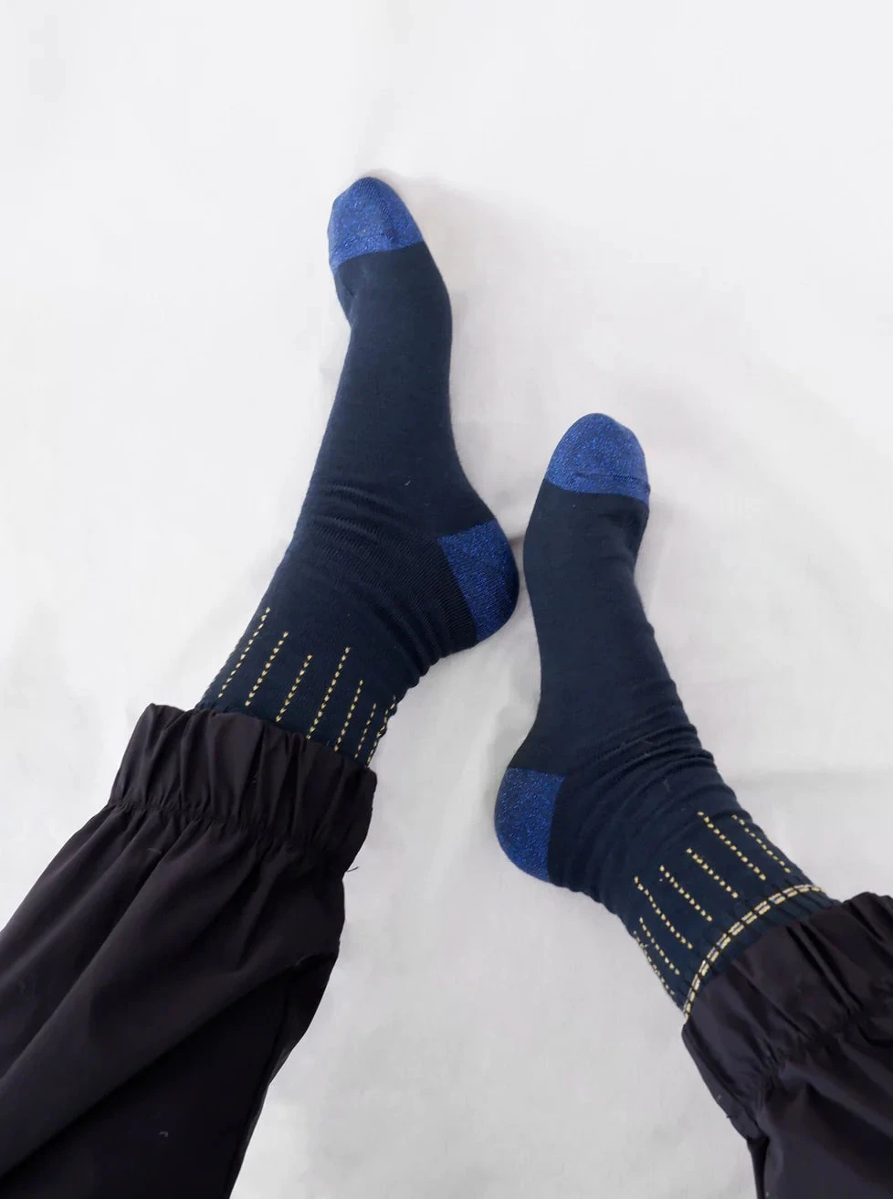Black Colour Glaze Wool Mix Sock - Navy/Gold 4 Black Colour Glaze Wool Mix Sock - Navy/Gold - Image 2