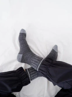 Alternative view of Black Colour Glaze Wool Mix Sock - Grey/Silver