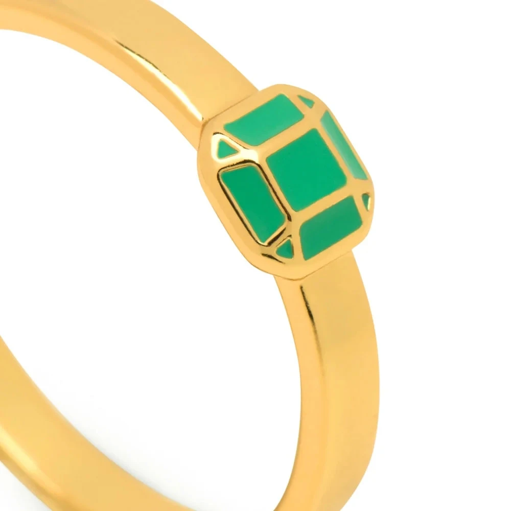 LULU Copenhagen Diamond Small Ring - Gold /Light Green 7 LULU Copenhagen Diamond Small Ring - Gold /Light Green - Image 5