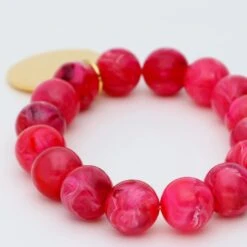 Alternative view of Vanessa Baroni Mini Beads Flex Bracelet - Raspberry Marble