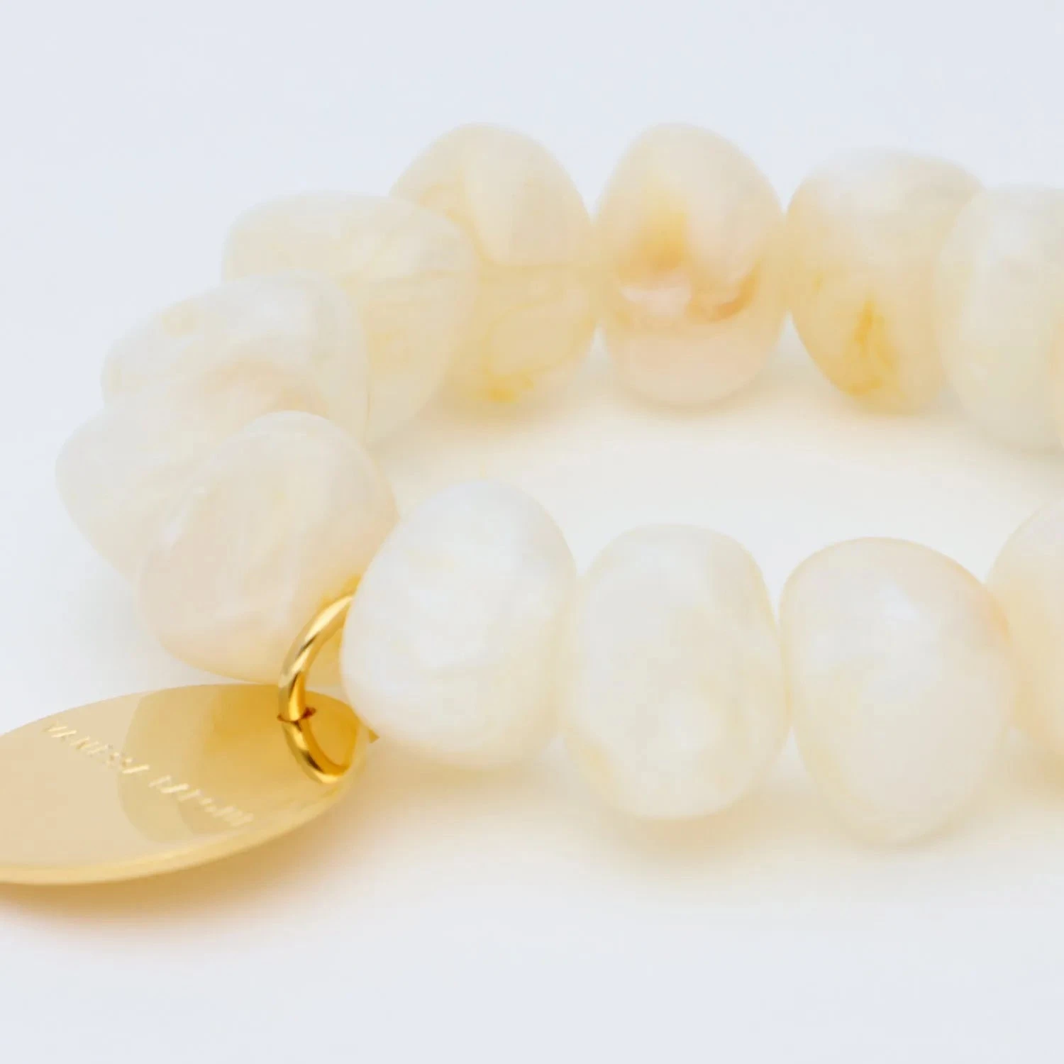 Vanessa Baroni Stone Flex Bracelet - Pearl Marble 4 Vanessa Baroni Stone Flex Bracelet - Pearl Marble - Image 2