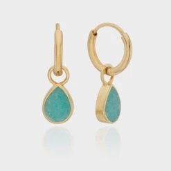 Anna Beck Amazonite Drop Charm Earrings - Gold