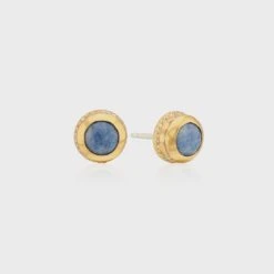 Anna Beck Dumortierite Stud Earrings - Gold