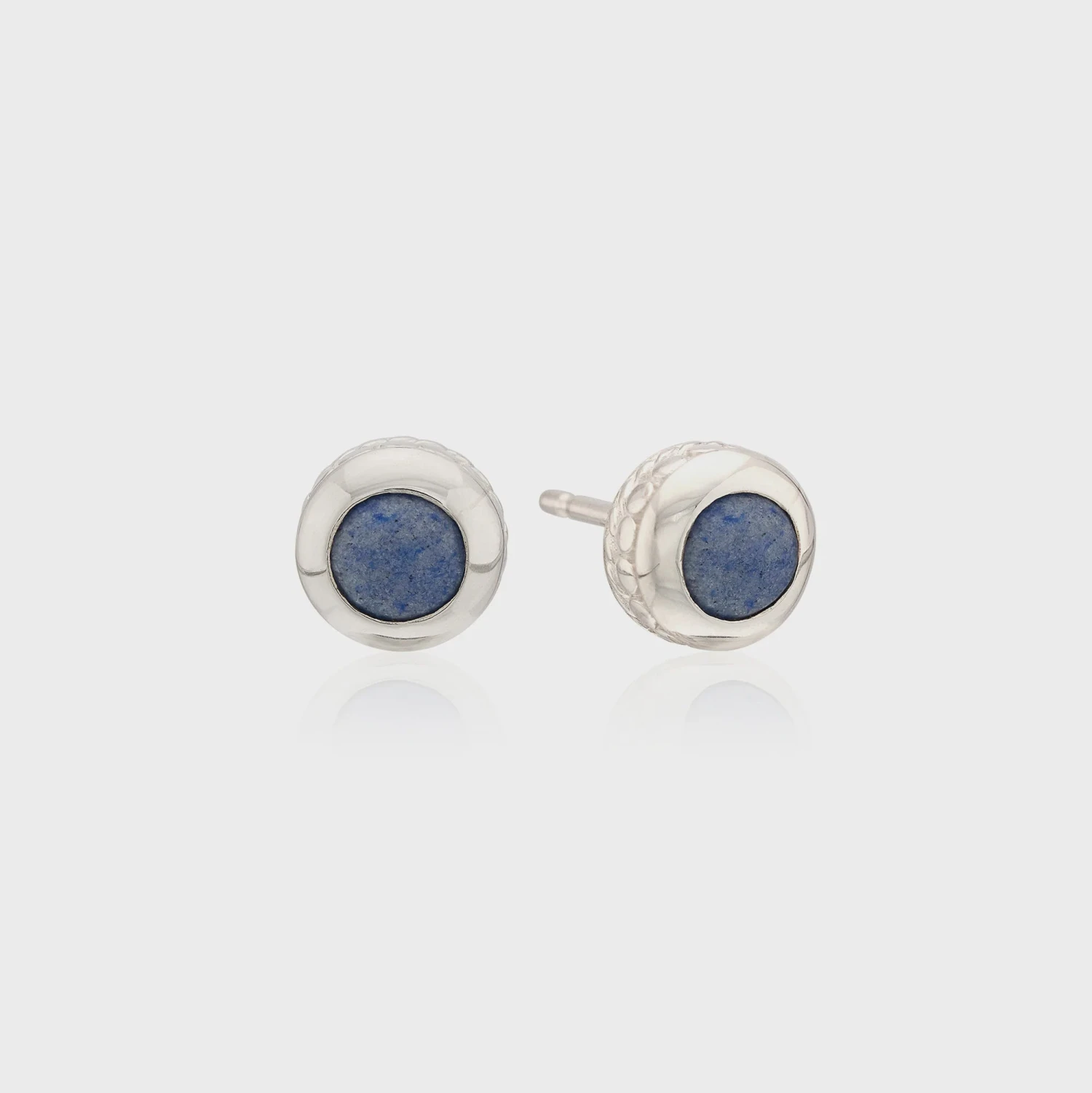 Anna Beck Dumortierite Stud Earrings - Silver 3 Anna Beck Dumortierite Stud Earrings - Silver