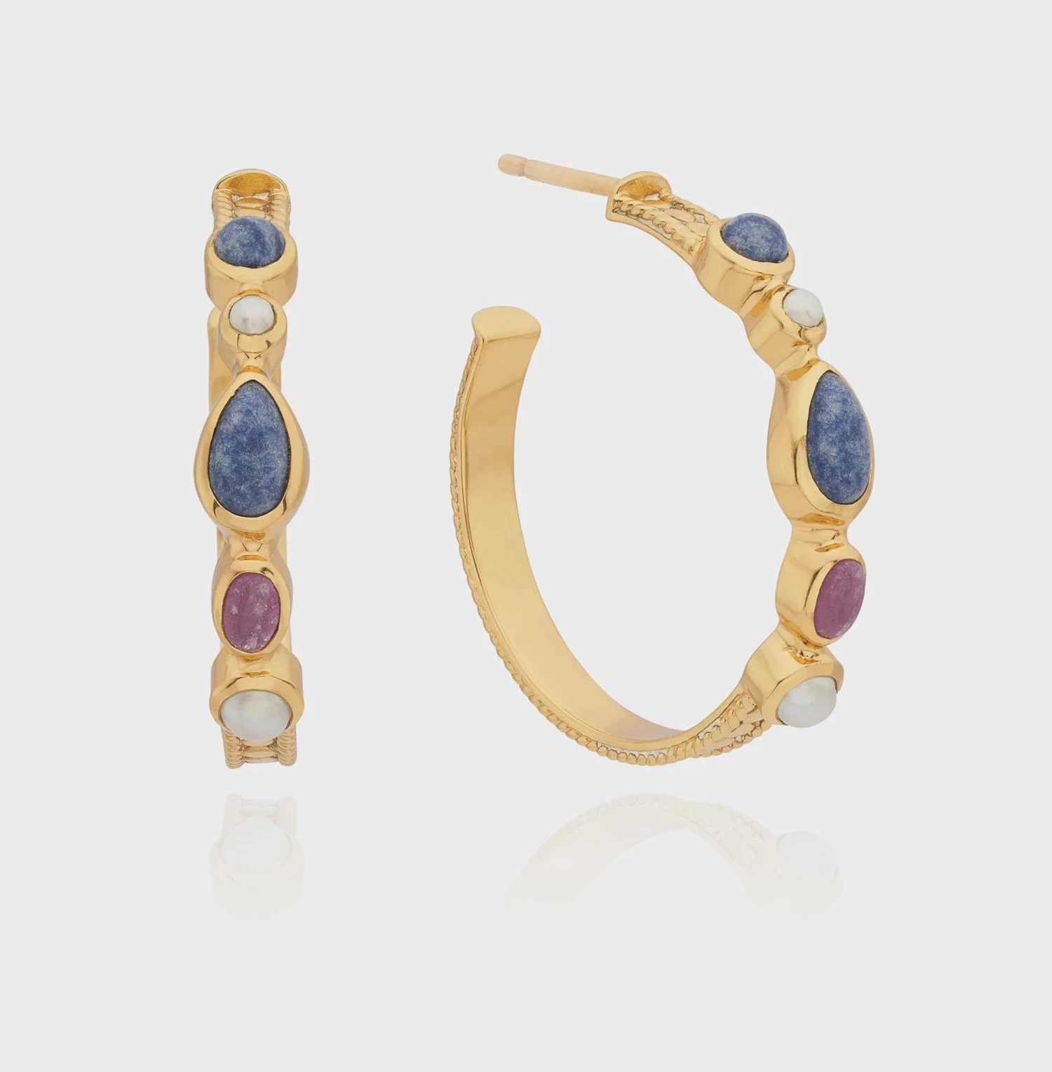 Anna Beck Multi-Stone Hoop Earrings - Gold 3 Anna Beck Multi-Stone Hoop Earrings - Gold