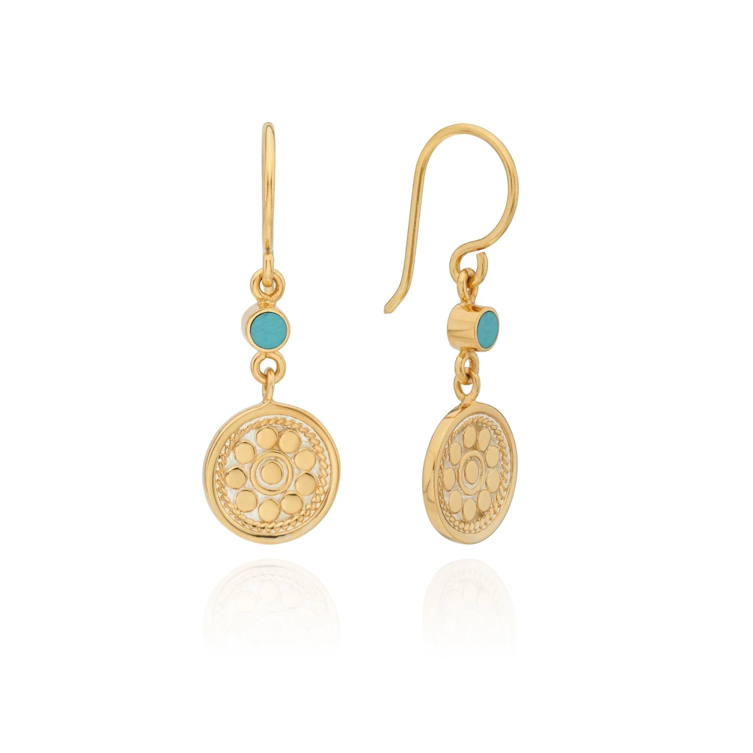 Anna Beck Artista Double Drop Earrings - Turquoise/Gold 3 Anna Beck Artista Double Drop Earrings - Turquoise/Gold