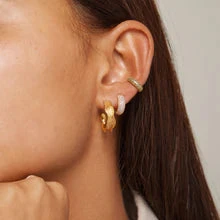 Enamel Copenhagen Sparkling Cuff Earring - Green CZ 4 Enamel Copenhagen Sparkling Cuff Earring - Green CZ - Image 2
