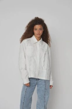 Stella Nova Elements Embroidered Cotton Shirt - White