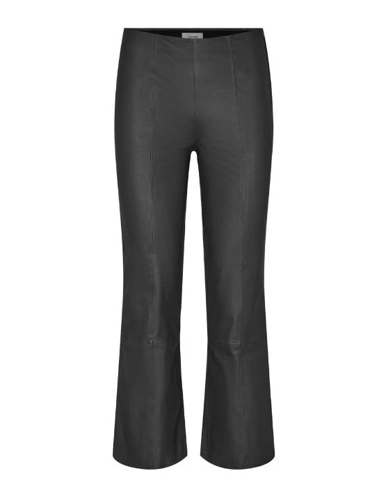 Levete Room Gloria 3 Leather Kick Flare - Black 3 Levete Room Gloria 3 Leather Kick Flare - Black