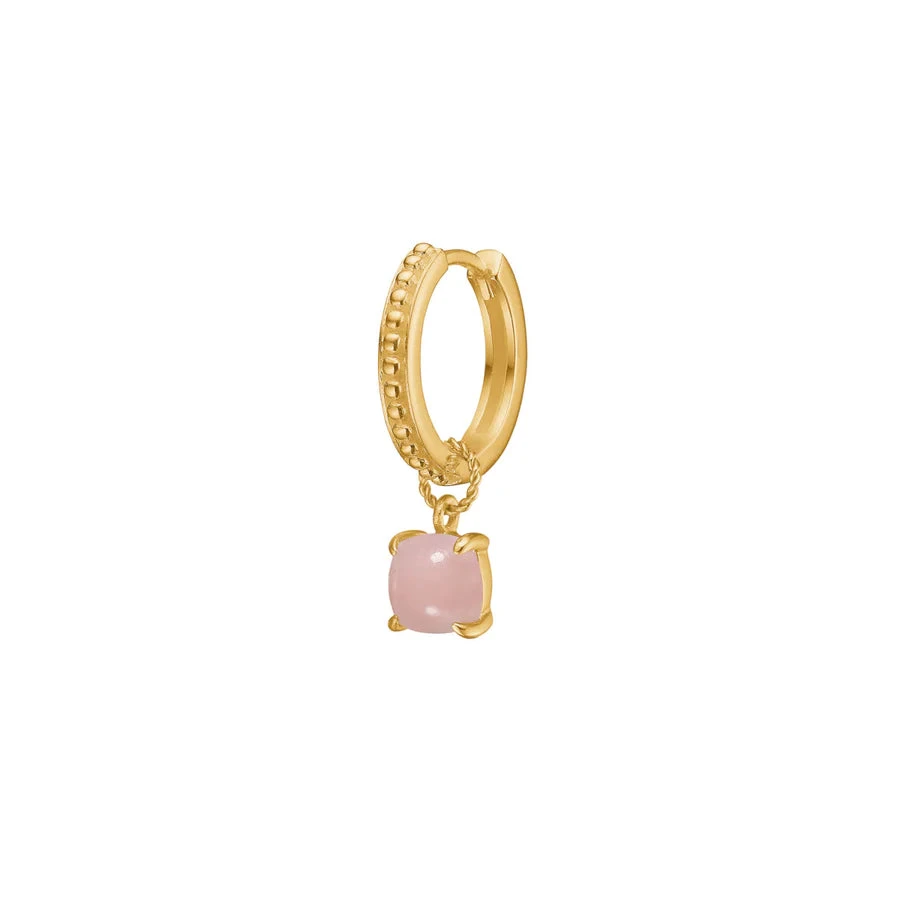 Carré Gold Plated Charm With Pink Opal 4 Carré Gold Plated Charm With Pink Opal - Image 2