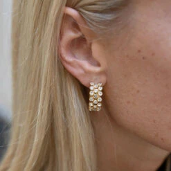 Alternative view of Caroline Svedbom Siri Grande Loop Earrings Gold - Crystal