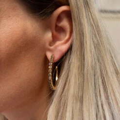 Alternative view of Caroline Svedbom Siri Large Earrings Gold - Black Diamond