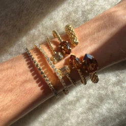 Alternative view of Caroline Svedbom Siri Bangle Gold - Crystal