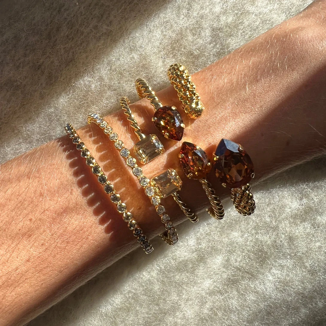 Caroline Svedbom Siri Bangle Gold - Crystal 4 Caroline Svedbom Siri Bangle Gold - Crystal - Image 2