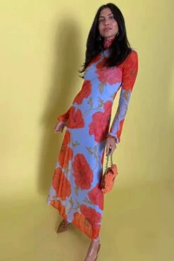 Alternative view of Never Fully Dressed Blue Poppy Aria Mesh Dress