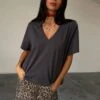 Never Fully Dressed T-Shirt With Shoulder Pads - Grey -Lulu&M FullSizeRender 450237b3 9546 4d96 8cb0 34f1d381dd8d