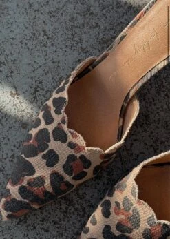 Alternative view of Never Fully Dressed Denim Scallop City Mules - Leopard