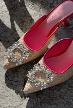Alternative view of Never Fully Dressed Buckle Mule Heel City Mules - Raffia