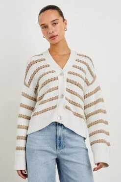 Rails Geneva Stripe Cardigan - Ivory Oat 10 Rails Geneva Stripe Cardigan - Ivory Oat -Lulu&M GENEVA IVORY OAT STRIPE 1A 1690x jpg