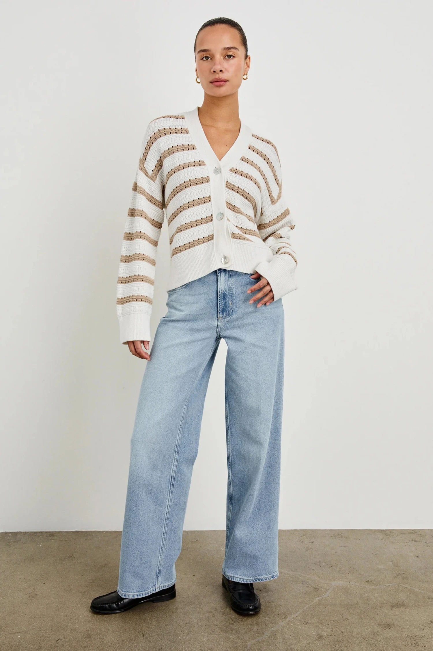 Rails Geneva Stripe Cardigan - Ivory Oat 4 Rails Geneva Stripe Cardigan - Ivory Oat - Image 2