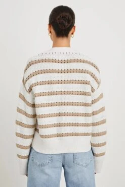 Rails Geneva Stripe Cardigan - Ivory Oat 9 Rails Geneva Stripe Cardigan - Ivory Oat -Lulu&M GENEVA IVORY OAT STRIPE 5 1690x jpg