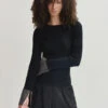 Essentiel Antwerp Gomi Pullover With Rhinestone-Embellished Cuffs - 25 Year Exclusive - Black 1 Essentiel Antwerp Gomi Pullover With Rhinestone-Embellished Cuffs - 25 Year Exclusive - Black -Lulu&M GOMI BL30 i 1