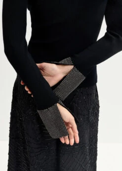 Essentiel Antwerp Gomi Pullover With Rhinestone-Embellished Cuffs - 25 Year Exclusive - Black 10 Essentiel Antwerp Gomi Pullover With Rhinestone-Embellished Cuffs - 25 Year Exclusive - Black -Lulu&M GOMI BL30 i 3