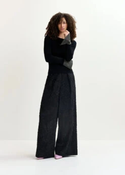 Essentiel Antwerp Gomi Pullover With Rhinestone-Embellished Cuffs - 25 Year Exclusive - Black 11 Essentiel Antwerp Gomi Pullover With Rhinestone-Embellished Cuffs - 25 Year Exclusive - Black -Lulu&M GOMI BL30 i 4