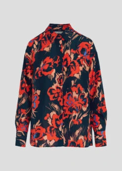 Alternative view of Essentiel Antwerp Gwendolyn Shirt - Black / Orange / Red