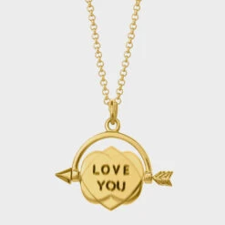 Scream Pretty Heart Spinner Necklace - Gold Plated - Standard Chain Length