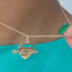 Alternative view of Scream Pretty Heart Spinner Necklace - Gold Plated - Standard Chain Length