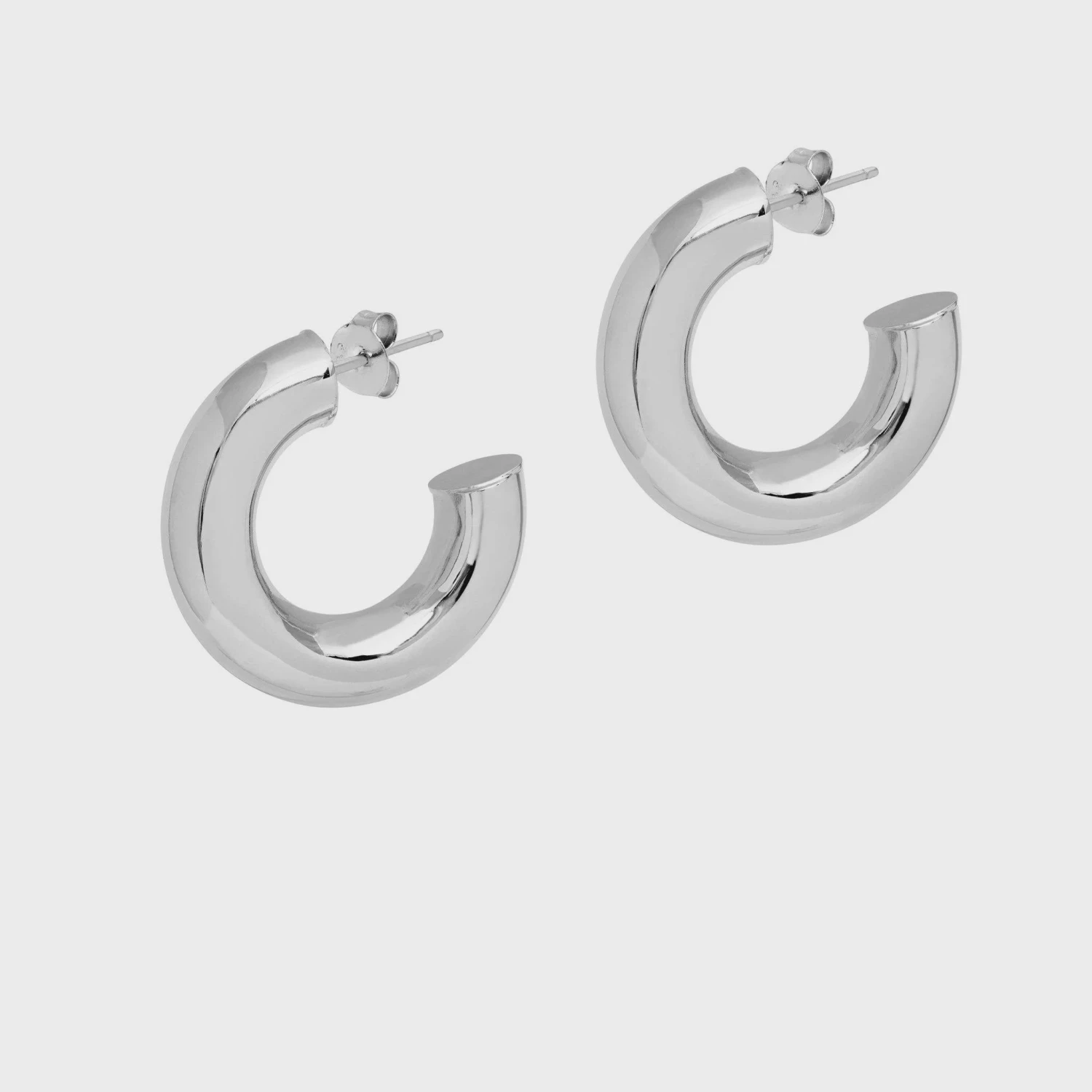 The Hoop Station Chunky Shiny Large Hoops - Silver 3 The Hoop Station Chunky Shiny Large Hoops - Silver