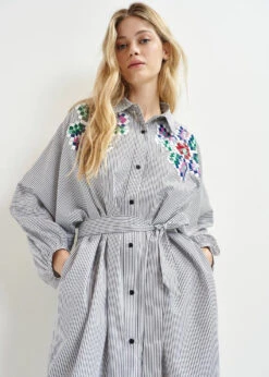 Essentiel Antwerp Hagittarius Shirt Dress - Black/Red/White -Lulu&M HAGITTARIUS H2BL i 3