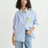 Essentiel Antwerp Halibut Striped Shirt - Blue/White/Green -Lulu&M HALIBUT1 H2AB i 1