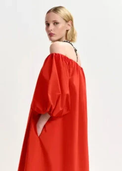 Essentiel Antwerp Hamille Midi Dress - True Red -Lulu&M HAMILLE TR23 i 2