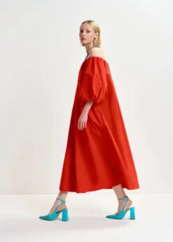 Essentiel Antwerp Hamille Midi Dress - True Red -Lulu&M HAMILLE TR23 i 3