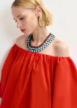 Essentiel Antwerp Hamille Midi Dress - True Red -Lulu&M HAMILLE TR23 i 4