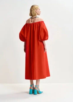 Essentiel Antwerp Hamille Midi Dress - True Red -Lulu&M HAMILLE TR23 i 5