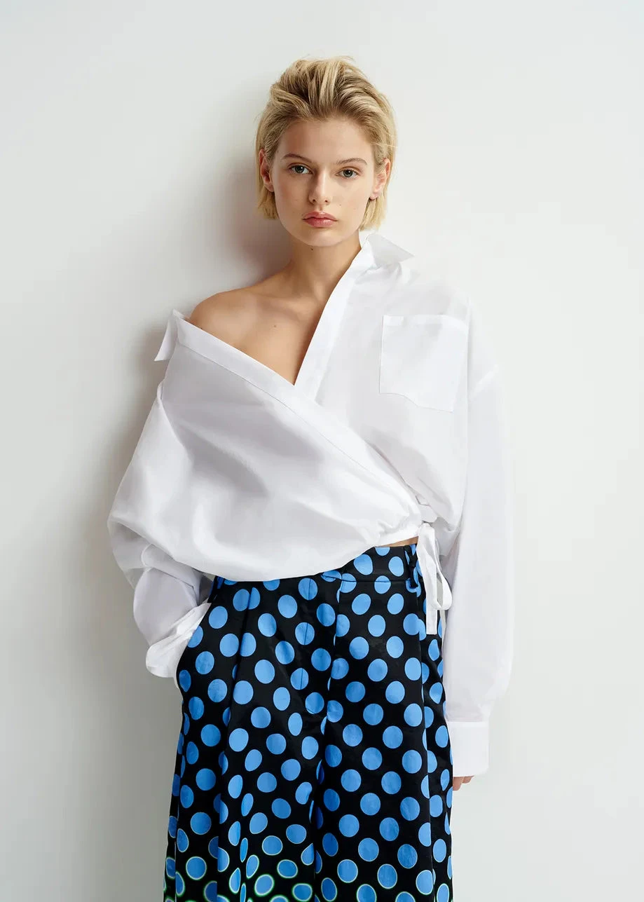 Essentiel Antwerp Hare Wrap Effect Blouse - White 3 Essentiel Antwerp Hare Wrap Effect Blouse - White