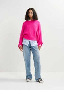 Essentiel Antwerp Hattitude Mohair Blend Knit - Bright Pink 11 Essentiel Antwerp Hattitude Mohair Blend Knit - Bright Pink -Lulu&M HATTITUDE VP18 i 2