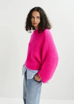 Essentiel Antwerp Hattitude Mohair Blend Knit - Bright Pink 12 Essentiel Antwerp Hattitude Mohair Blend Knit - Bright Pink -Lulu&M HATTITUDE VP18 i 3
