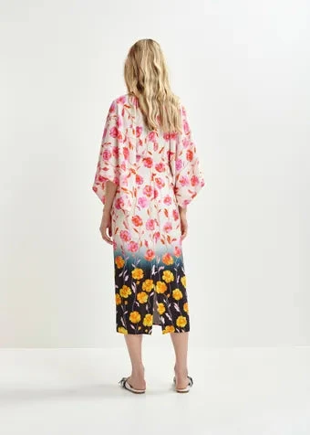 Essentiel Antwerp Hermione Floral Midi Dress - Black/Off White/Pink 6 Essentiel Antwerp Hermione Floral Midi Dress - Black/Off White/Pink - Image 4